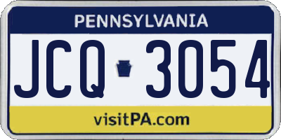 PA license plate JCQ3054