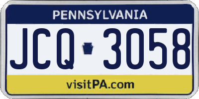 PA license plate JCQ3058