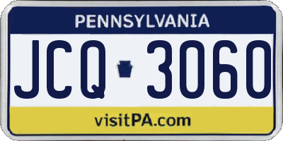 PA license plate JCQ3060