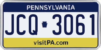PA license plate JCQ3061
