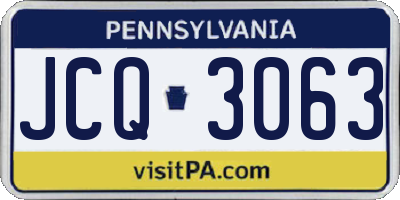 PA license plate JCQ3063