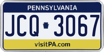 PA license plate JCQ3067
