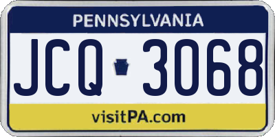 PA license plate JCQ3068
