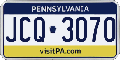 PA license plate JCQ3070