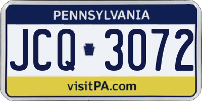 PA license plate JCQ3072