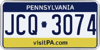 PA license plate JCQ3074