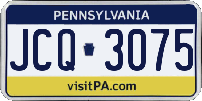 PA license plate JCQ3075