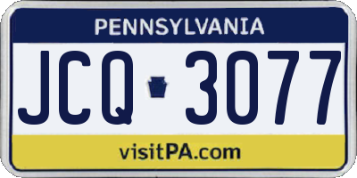 PA license plate JCQ3077