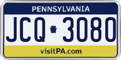 PA license plate JCQ3080