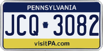 PA license plate JCQ3082