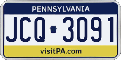 PA license plate JCQ3091