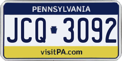 PA license plate JCQ3092