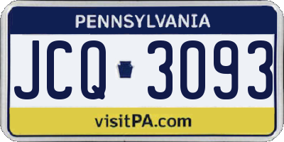 PA license plate JCQ3093