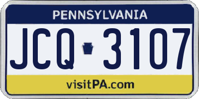PA license plate JCQ3107