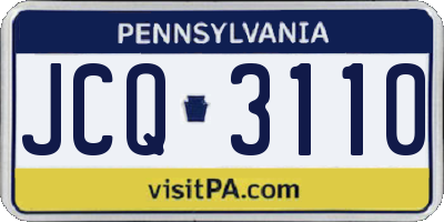 PA license plate JCQ3110