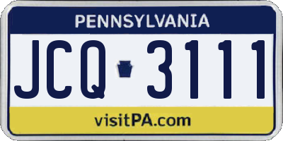 PA license plate JCQ3111