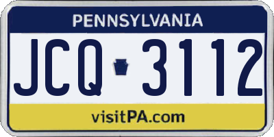 PA license plate JCQ3112