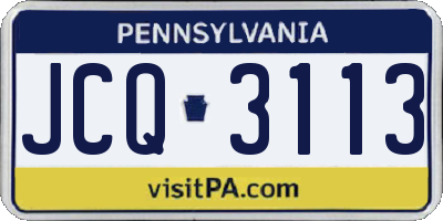 PA license plate JCQ3113