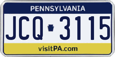 PA license plate JCQ3115