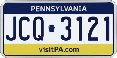 PA license plate JCQ3121