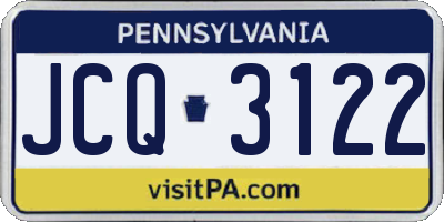 PA license plate JCQ3122