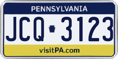 PA license plate JCQ3123