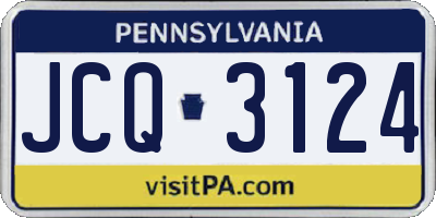 PA license plate JCQ3124