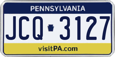 PA license plate JCQ3127
