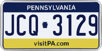 PA license plate JCQ3129