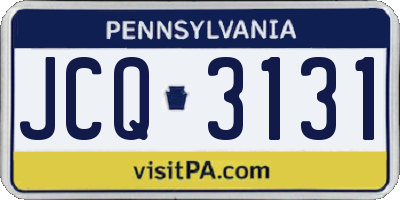 PA license plate JCQ3131