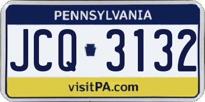 PA license plate JCQ3132