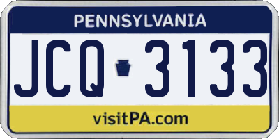 PA license plate JCQ3133