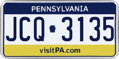 PA license plate JCQ3135