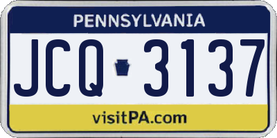 PA license plate JCQ3137