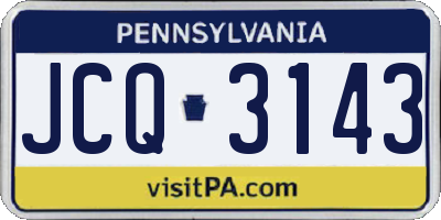 PA license plate JCQ3143