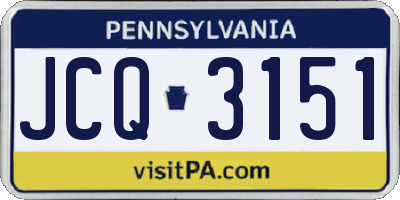 PA license plate JCQ3151