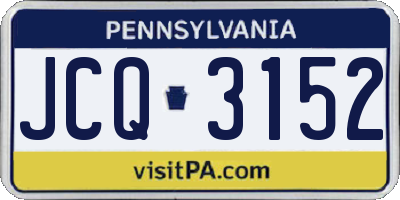PA license plate JCQ3152