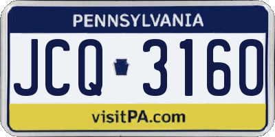 PA license plate JCQ3160