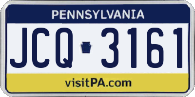 PA license plate JCQ3161