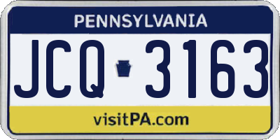 PA license plate JCQ3163