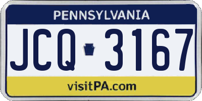 PA license plate JCQ3167