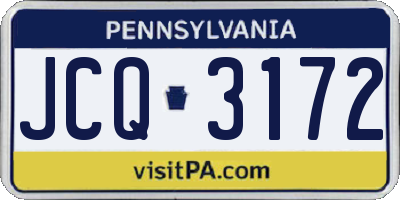 PA license plate JCQ3172