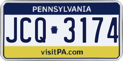 PA license plate JCQ3174