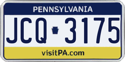 PA license plate JCQ3175