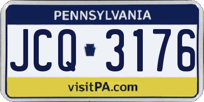PA license plate JCQ3176