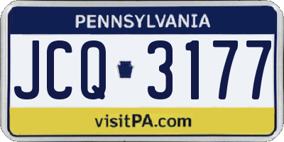 PA license plate JCQ3177
