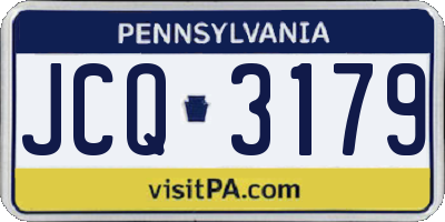PA license plate JCQ3179