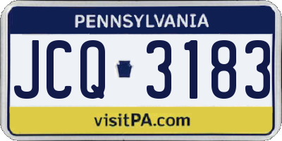 PA license plate JCQ3183