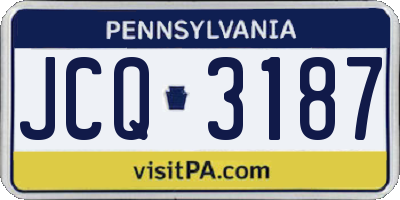 PA license plate JCQ3187