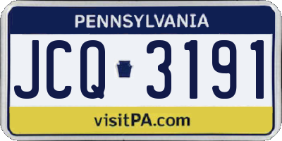 PA license plate JCQ3191